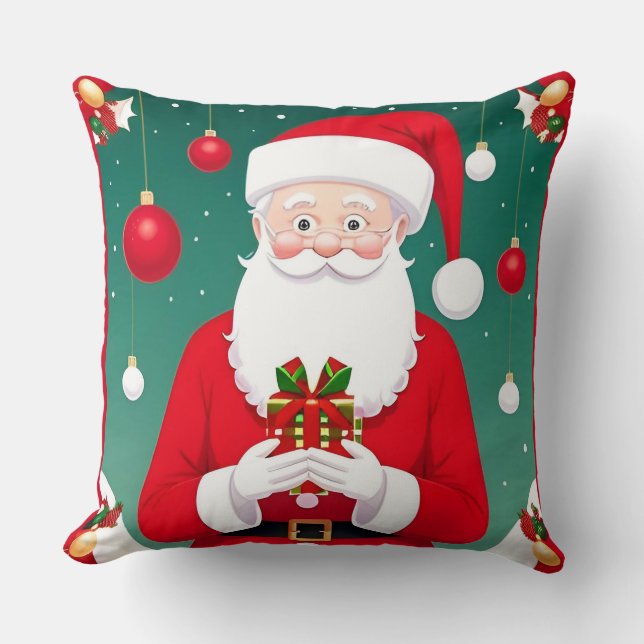 Tomte som håller en present kudde (Framsida)