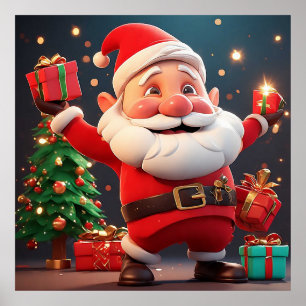 Tomte som håller en present poster