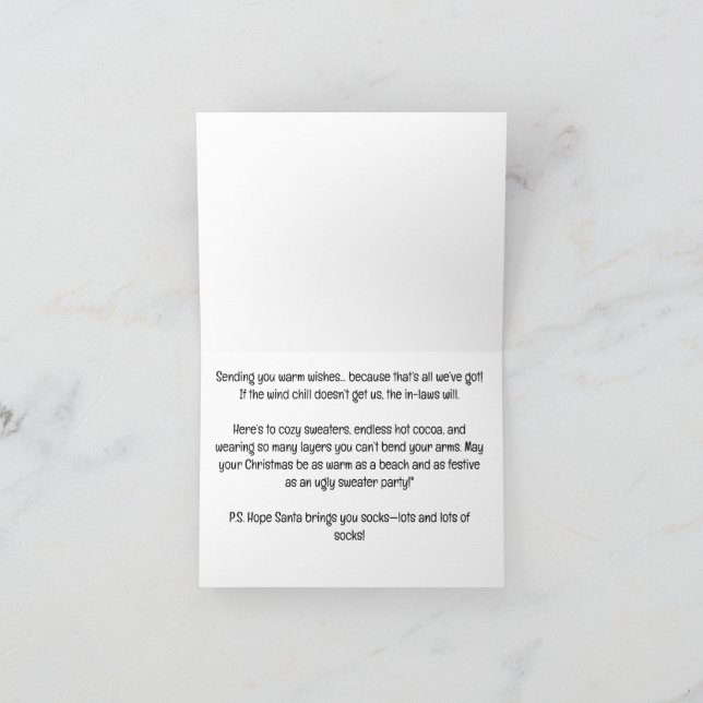 Tomte som håller fiskespö vid stugan jul  helgkort (Inuti)