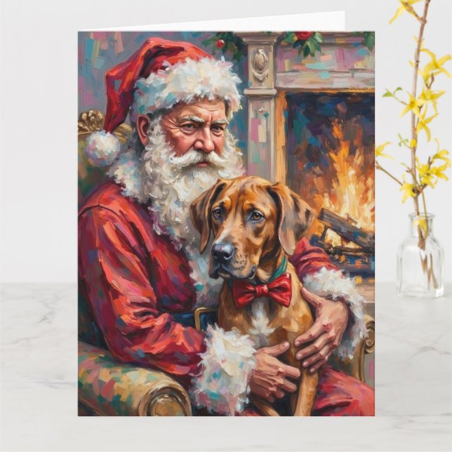 Tomte som håller Great Dane julkonst Kort (Gul blomma)