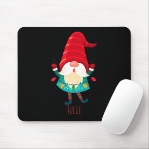 Tomte som håller julbelysning musmatta