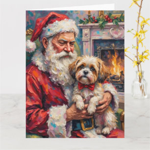 Tomte som håller Malti Tzu julkonst Kort