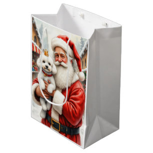 Tomte som håller pudel julkonst