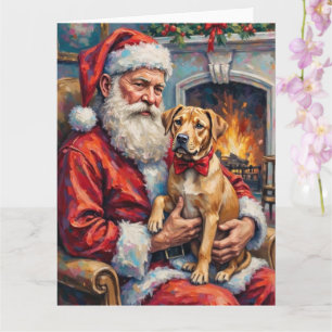 Tomte som håller Shar Pei julkonst Kort