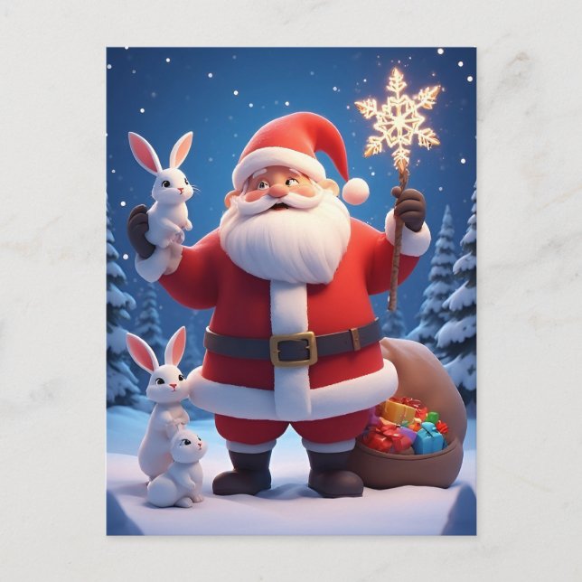 🎄 Tomte som håller snöflinga❄️ Festlig jul Vykort (Framsida)