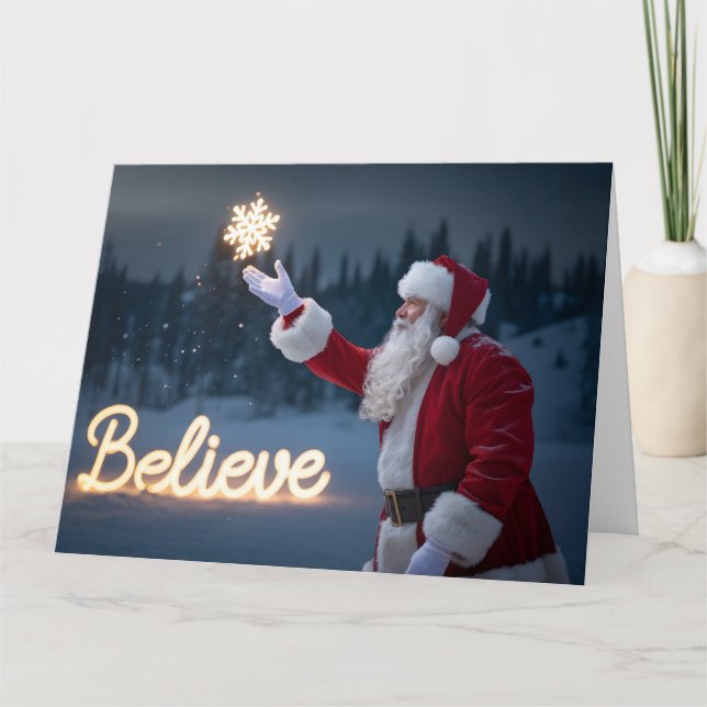 Tomte som håller snöflinga som lyser kort (Framsida)