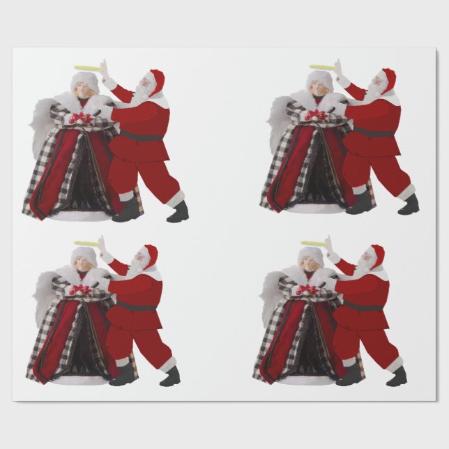 Tomte som justerar en gloria presentpapper (Platt)