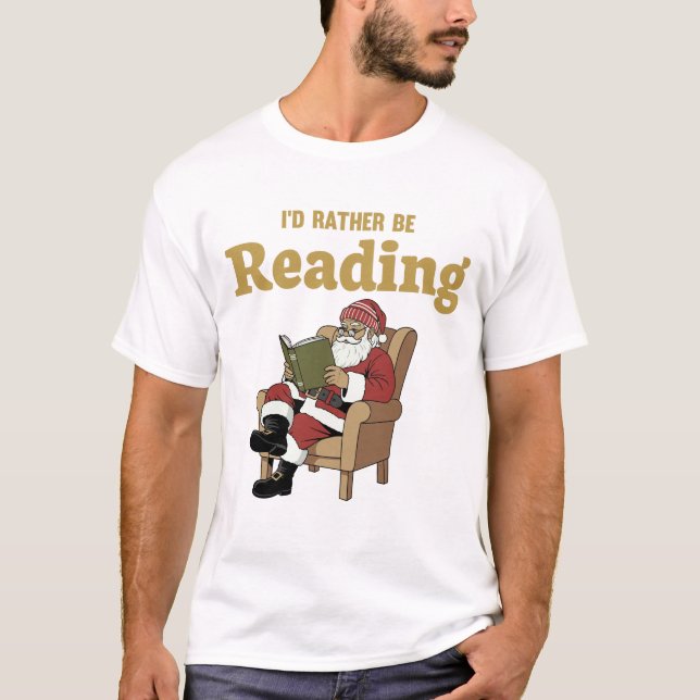 Tomte som läser t shirt (Framsida)
