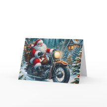 Tomte som levererar paket på motorcykel