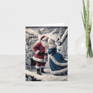 Tomte som säger adjö till fru Claus - tomtekort Helgkort