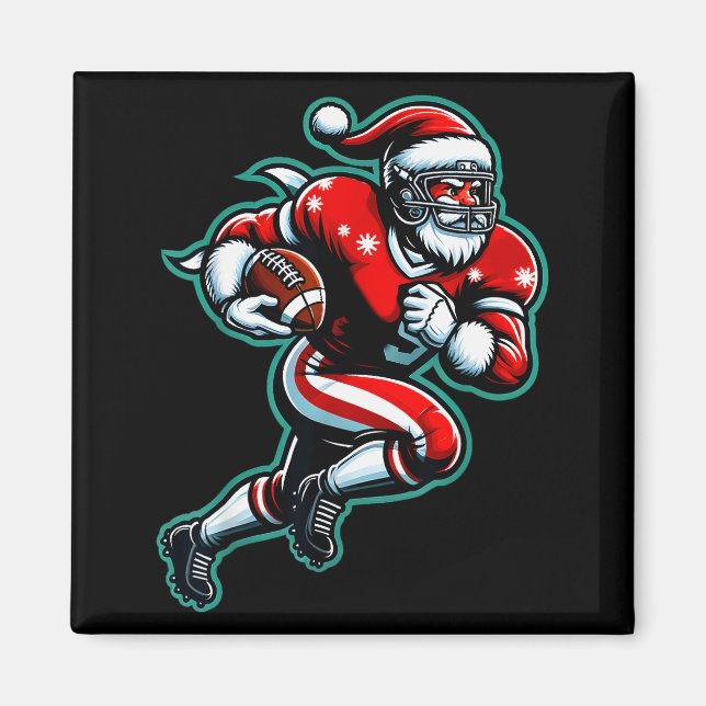 Tomte som spelar amerikansk fotboll jul kvinner Me Magnet (Framsidan)