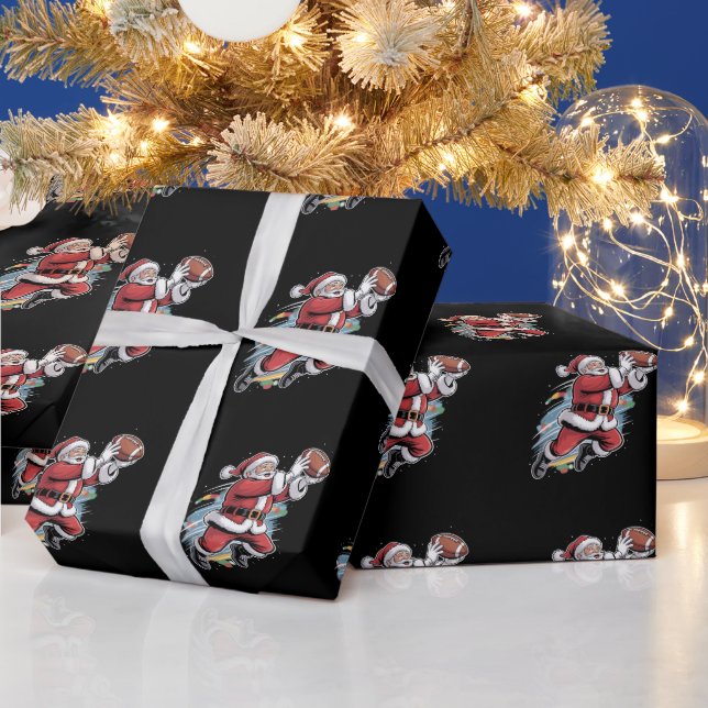 Tomte som spelar amerikansk fotboll jul  presentpapper (Helgdagar)