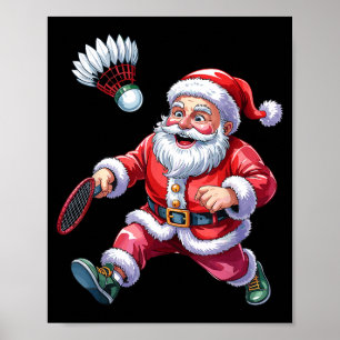 Tomte som spelar badminton Roligt julidrott Konst Poster