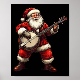 Tomte som spelar banjo Rolig banjospelare Bluegr j Poster