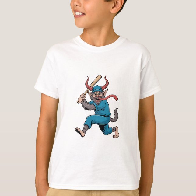 Tomte som spelar baseboll jul baseboll spelare  t shirt (Framsida)