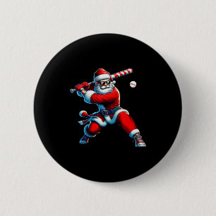 Tomte som spelar baseboll män pojkar jul baseboll knapp