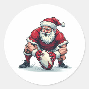Tomte som spelar fotboll Fantasy jul spelare Runt Klistermärke