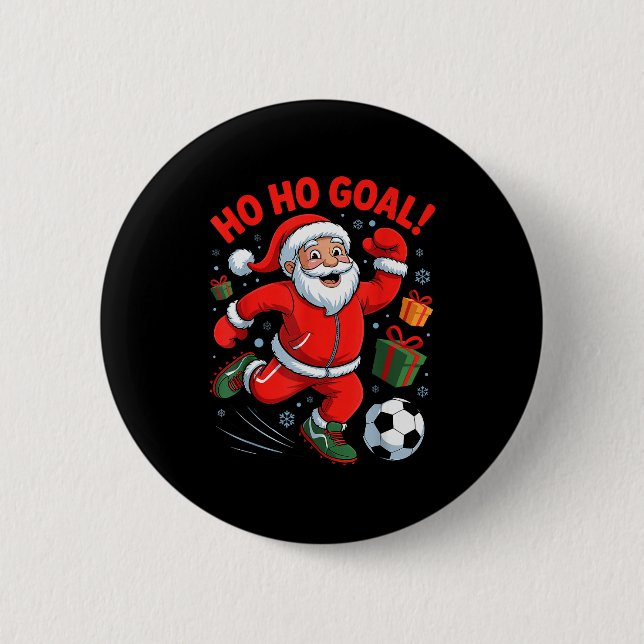Tomte som spelar fotboll Rolig högtid Jul Xmas  Knapp (Framsida)