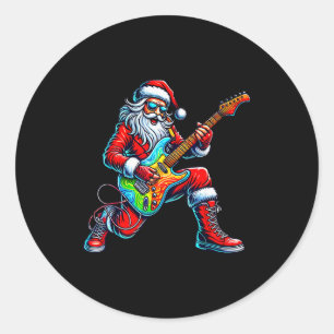 Tomte som spelar gitarr Musiker Gitarrist Jul Runt Klistermärke