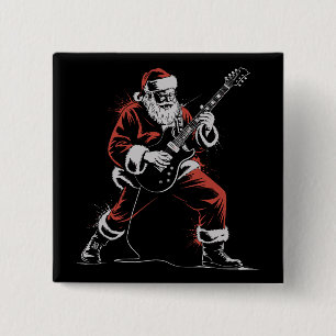 Tomte som spelar gitarr retro 90-tals julrock knapp