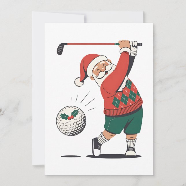 Tomte som spelar golf jul spelare golfare  inbjudningar (Framsida)