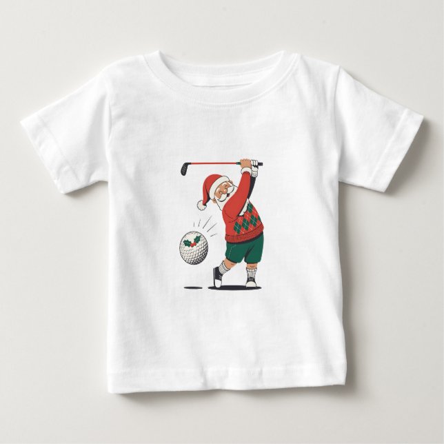 Tomte som spelar golf jul spelare golfare  t shirt (Framsida)