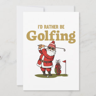 Tomte som spelar golf julkort