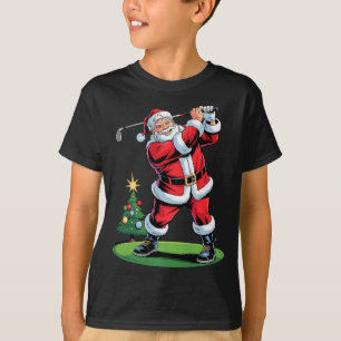 Tomte som spelar golf rolig jul jul Xmas Pa T Shirt