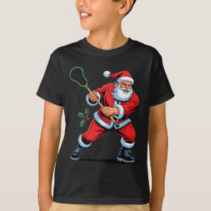 Tomte som spelar Lacrosse Rolig jul Jul Xma T Shirt