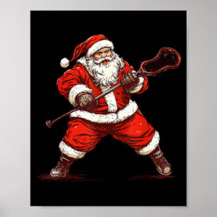 Tomte som spelar Lacrosse Rolig Lacrosse Lax Spela Poster