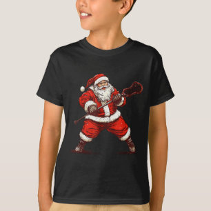 Tomte som spelar Lacrosse Rolig Lacrosse Lax Spela T Shirt