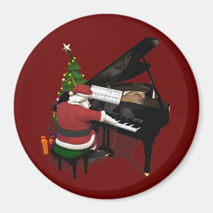 Tomte som spelar piano magnet