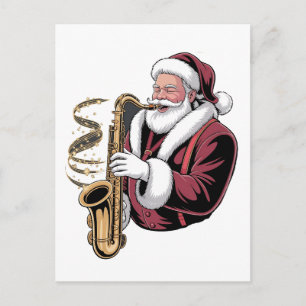 Tomte som spelar saxofon Xmas-musiker saxofonist Inbjudan Vykort