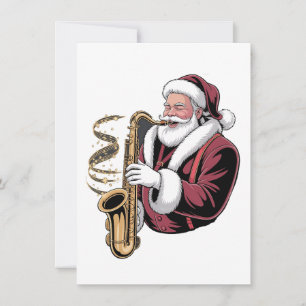 Tomte som spelar saxofon Xmas-musiker saxofonist Inbjudningar