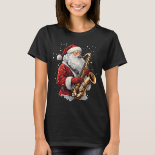 Tomte som spelar saxofon Xmas Musiker Saxofonist T Shirt