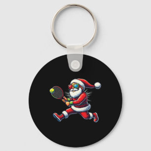 Tomte som spelar tennismatch tennisracket Christ Nyckelring