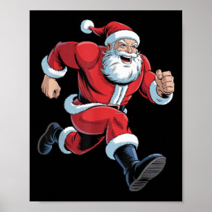 Tomte som springer roligt jul cross country XC-löp Poster