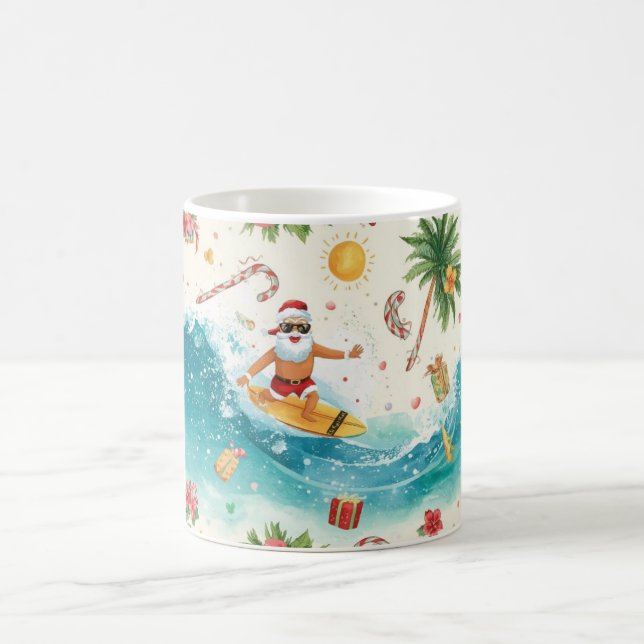 Tomte som surfar på julledighet kaffemugg (Center)
