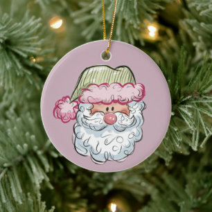 Tomte Söt Tomte Jul Semester Rosa Julgransprydnad Keramik