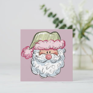 Tomte Söt Tomte Jul Semester Rosa  Julkort