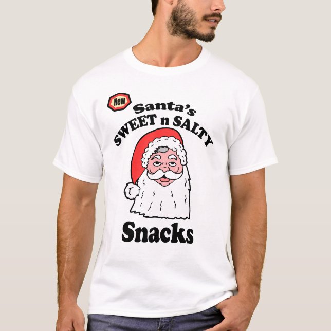 Tomte söta och salta snacks t shirt (Framsida)