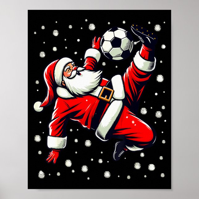 Tomte spelar fotboll cykelspark, jul kvinner M Poster (Framsidan)