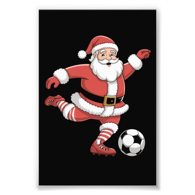 Tomte spelar fotboll jul sport fototryck (Framsidan)