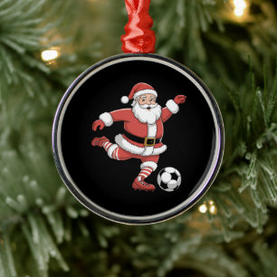 Tomte spelar fotboll jul sport julgransprydnad metall