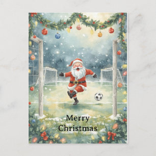 Tomte spelar fotboll julhelg helg vykort