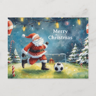 Tomte spelar fotboll julhelg helg vykort