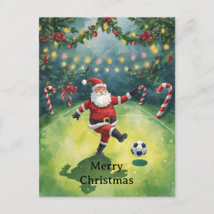 Tomte spelar fotboll julhelg helg vykort