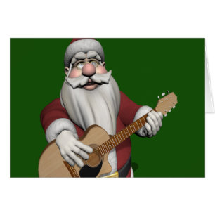 Tomte spelar julmusik på sin gitarr hälsningskort