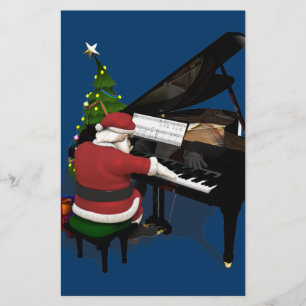 Tomte spelar piano brevpapper