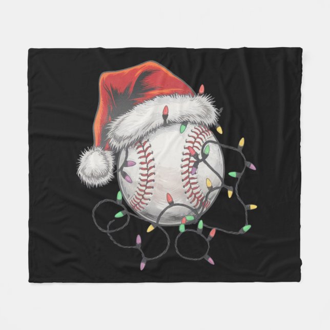 Tomte Sport Jul Basebollspelare Fleecefilt (Framsidan (Horisontell))